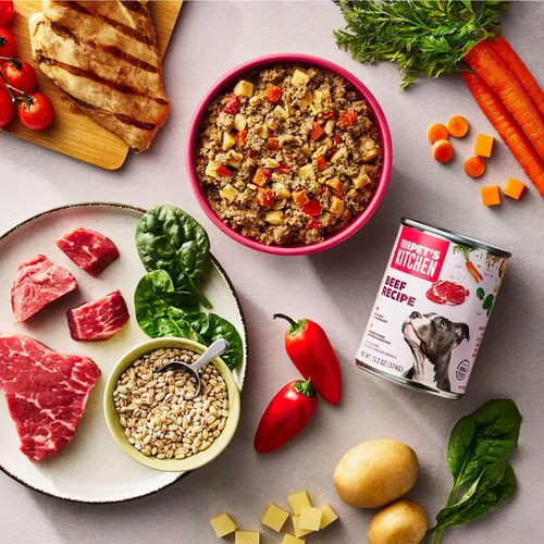 Vista 9 de YOUR PET'S KITCHEN - Mocasines de carne de res, verduras y cebada, 13.2 onzas (paquete de 6)