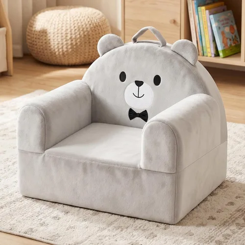Vista 12 de Sofá cama de dinosaurio para niños con funda extraíble lavable y respaldo de cinta mágica - Silla plegable para niños pequeños, cómodos muebles