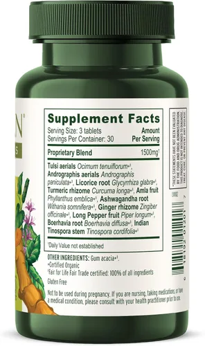 Vista 9 de Banyan Botanicals Inmune fuerte orgánico – Defensa sistémica y fortificación celular – con cúrcuma, Tulsi y Ashwagandha para apoyo inmunológico