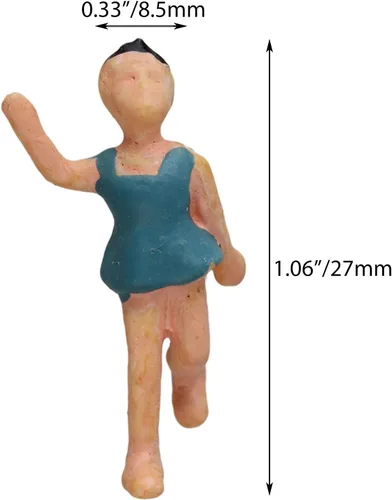 Vista 4 de 1:75 Multicolor ABS sin pintar en miniatura Beach People Figures Mini People Pack de 20