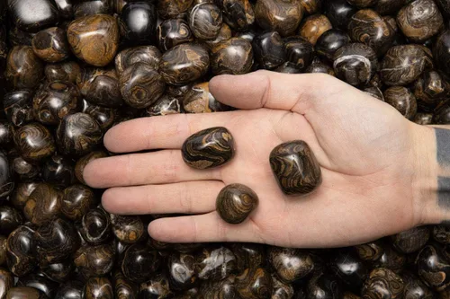 Vista 2 de Fantasia Materiales: 1 libra de piedras pulidas de estromatolita natural de Perú