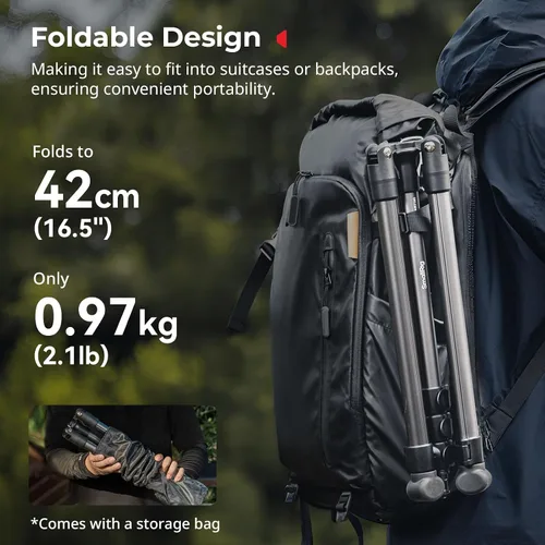Vista 3 de SMALLRIG Soporte de luz ajustable para fotografía de 74.8 pulgadas/6.23 pies, carga máxima de 8.8 libras, soporte de trípode de iluminación compacto