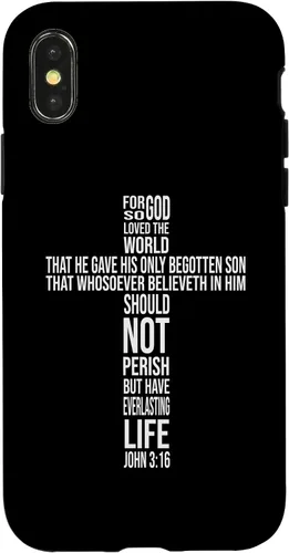 Vista 5 de Christian Cross John 3:16 Bible Verse Faith-Based Easter Case for iPhone 16