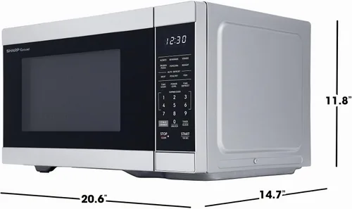 Vista 8 de SHARP Horno de microondas de encimera compatible con Alexa certificado por Orville Redenbacher's con plato giratorio Carousel extraíble de 12.4