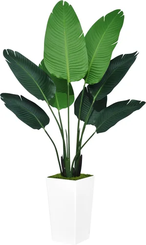 Vista 8 de ASTIDY Bird of Paradise - Planta artificial de 5 pies, palmera tropical sintética con maceta alta negra, planta falsa en maceta, árbol de seda