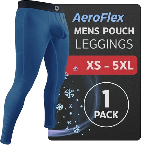 Vista 2 de RM Real Men ABCD Pouch Compression Pants - 1, 2 and 3 Pack, Mens Leggings, Yoga Pants, Tights, Base Layer Men Cold Weather