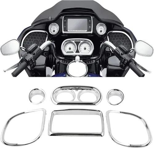 Vista 8 de Kit de ajuste de altavoz de radio y velocímetro de ABS cromado para Harley Road Glide 2015-2023