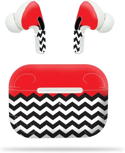Vista 7 de MightySkins - Funda protectora de vinilo compatible con Apple Airpods Pro, diseño de cheurón azul bebé, protección duradera y única, fácil