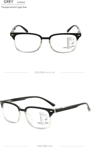 Vista 3 de LBAYOHO - Lentes de lectura progresivos multienfoque para mujeres y hombres, con bloqueo de luz azul, lectores para lentes transparentes, 100%