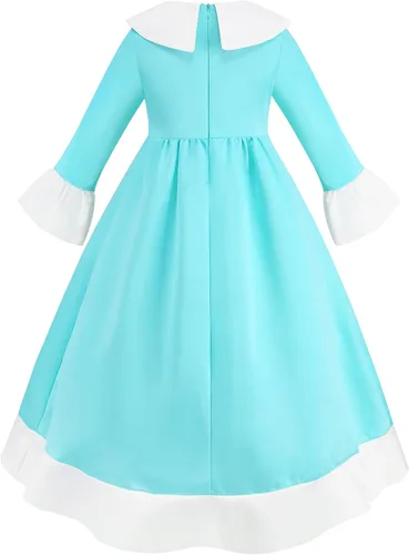Vista 6 de CONGRU Princess Peach Costume for Girls, Super Brothers Kids Princess Peach Dress with Accessories Halloween Cosplay Dress Up