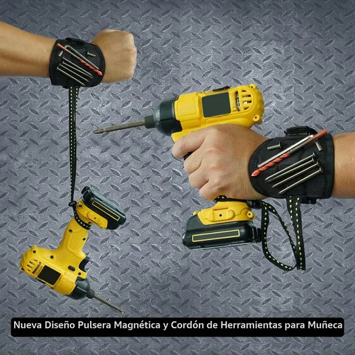 Vista 3 de KUNN Tirantes de Cinturón de Herramientas para Hombres con Pulsera Magnética, Tirantes de Trabajo Resistentes para Construcción Electricistas Negro