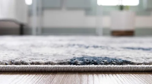 Vista 7 de Unique Loom Sumter Collection - Alfombra Rhett (2 pies x 6 pies, gris/azul marino)