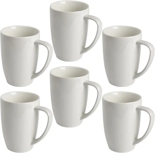 Vista 15 de homEdge Juego de tazas de porcelana, taza de 16 onzas para té, latte, moca, chocolate caliente, juego de 6, colores surtidos