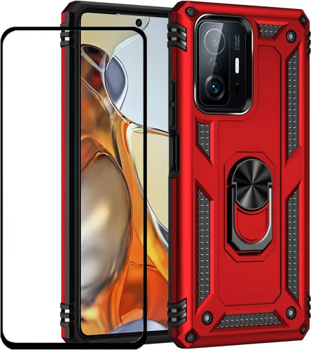 Vista 69 de Funda para Xiaomi POCO X3 NFC /X3 Pro con protector de pantalla, armadura de protección militar híbrida resistente a prueba de golpes, funda Negro