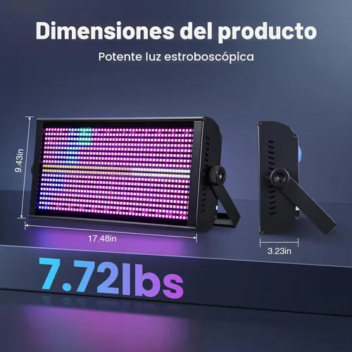Vista 2 de Betopper LF4808 - Luz de efecto estroboscópico de matriz de 260 W, LED RGBW, 1 paquete