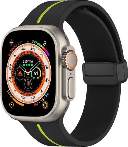 Vista 8 de Correa magnética para Apple Watch Ultra/2 de 1.929 in, 1.772 in, 1.732 in, 1.811 in, 1.654 in, 1.614 in, 1.575 in, correa de silicona deportiva