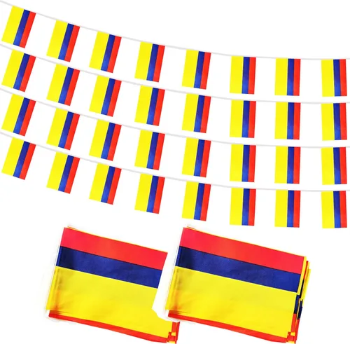 Vista 5 de Bandera de Cuerda Argentina de 100 Pies, 76 Piezas Bandera Estandarte Argentina, Pequeñas Mini Banderas del Mundo para Eventos Deportivos