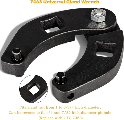 Vista 4 de Bonbo 1266 y 7463 Llave de tuerca de glándula ajustable pequeña y grande universal ajustable para cilindro hidráulico (juego de 2)