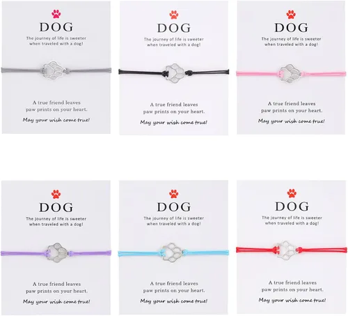 Vista 31 de PLwelth Pulseras de perro de cachorro para mujeres y hombres, regalos conmemorativos para amantes de las mascotas, regalos de amistad para ella, sus
