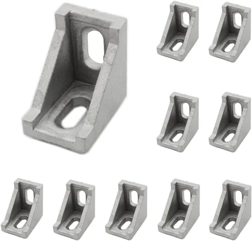 Vista 19 de Paquete de 10 soportes de esquina de perfil de aluminio, cierre de junta de ángulo recto en forma de L, conector para perfil de extrusión