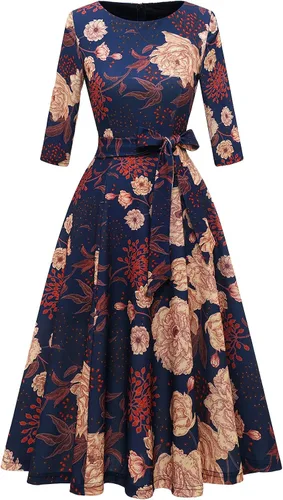 Vista 26 de DRESSTELLS Vestidos de cóctel para mujer, vestido vintage de boda para Negro