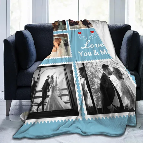 Vista 24 de JCETUNO Regalos personalizados de San Valentín para él y ella, mantas personalizadas con foto, mantas de fotos personalizadas, mantas de fotos