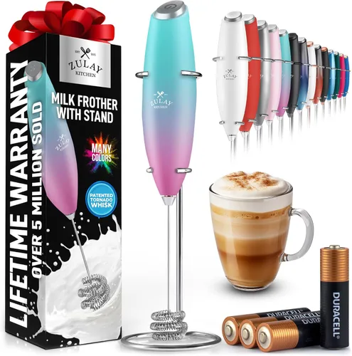 Vista 511 de Zulay Milk Boss Espumador de leche potente manual, hace espuma para latte, batidor para mezclar bebidas, café, miniespumador para capuchino, frappé