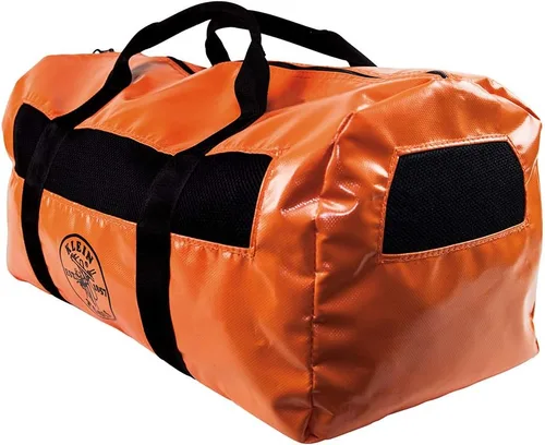 Vista 6 de Klein Tools Bolsa de lona 5216V, resistente al agua, con paneles de malla y agujeros de drenaje, se puede llevar como una mochila