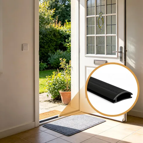 Vista 4 de 2 piezas de repuesto de vinilo de 36 pulgadas para umbrales de aluminio de altura ajustable con sellos de 1-5/16 x 3/8 insertos de repuesto de Negro
