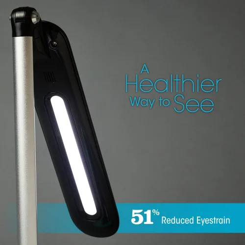 Vista 3 de OttLite Lámpara de escritorio LED Glow con puerto de carga USB, portátil, ajustable, luz de escritorio, color negro