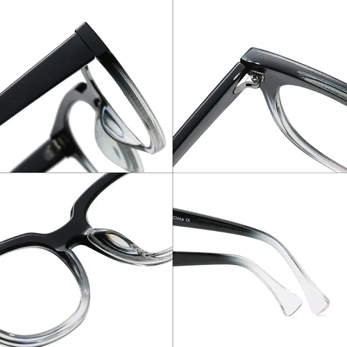 Vista 2 de Bevi Lentes de bloqueo de luz azul, elegantes anteojos de lectura para hombres y mujeres Gris (Gradient Grey)