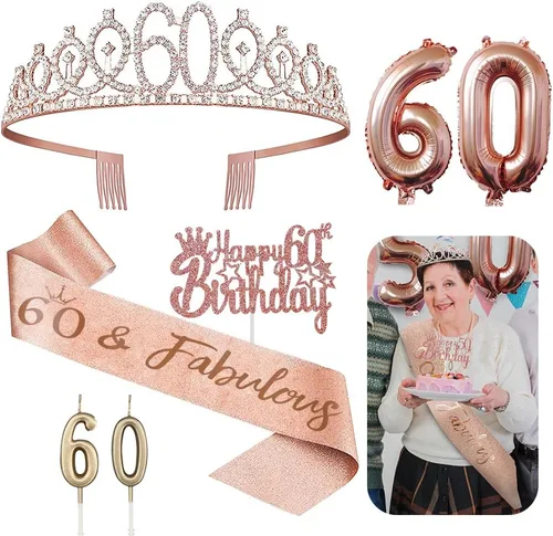 Vista 14 de Decoraciones de cumpleaños de 3 para ella – 5 regalos que incluyen corona de tercera tiara, banda, decoración de pasteles, globos, velas