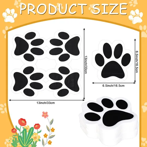 Vista 2 de Whaline Servilletas de papel con diseño de pata de perro, 100 unidades, servilletas con estampado de patas de mascotas, servilletas de almuerzo
