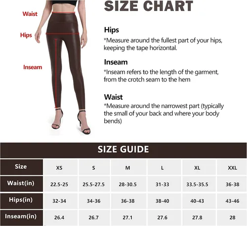 Vista 5 de HARTPOR Leggings de piel sintética para mujer, elásticos, de cintura alta, brillantes, pantalones de cuero, leggings de piel de piel sintética