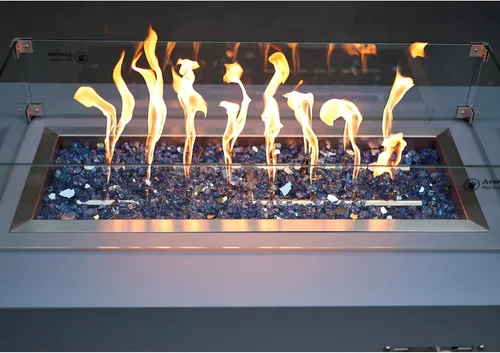 Vista 6 de Stanbroil - Vidrio de fuego de 10 libras – Cristal de fuego templado reflectante de 1/2 pulgada para chimenea de hoguera, azul Pacífico reflectante