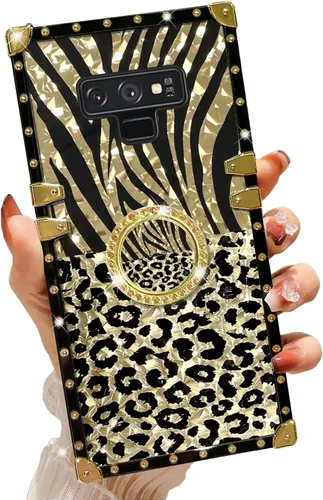 Vista 14 de Funda para teléfono Samsung Galaxy A21S con soporte de anillo, diseño retro elegante de lujo, estampado de leopardo, guepardo, dorado, protección