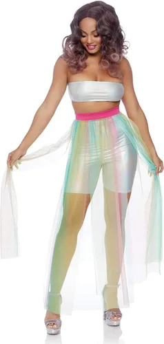 Vista 4 de Leg Avenue Womens Multi Slit Sheer Maxi Skirt