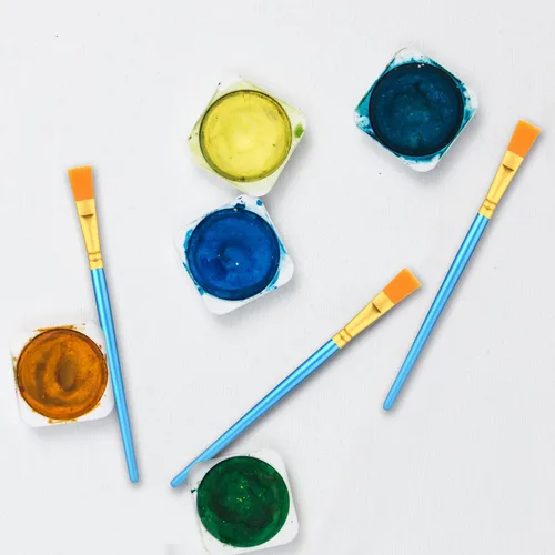 Vista 3 de 20 pinceles planos pequeños de pintura artística de 0.5 pulgadas de ancho, pinceles de pintura acrílica para acuarela, pinceles de pintura al óleo