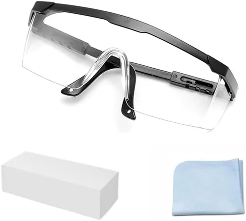 Vista 13 de Paquete de 3 gafas de seguridad, antivaho para los ojos, resistentes a los arañazos 3 piezas Negro