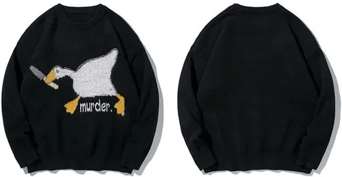 Vista 2 de Y2K - Suéter Grunge de punto de hadas, gótico, hadas, gallinas, ropa de calle, estética, punk, ropa Harajuku