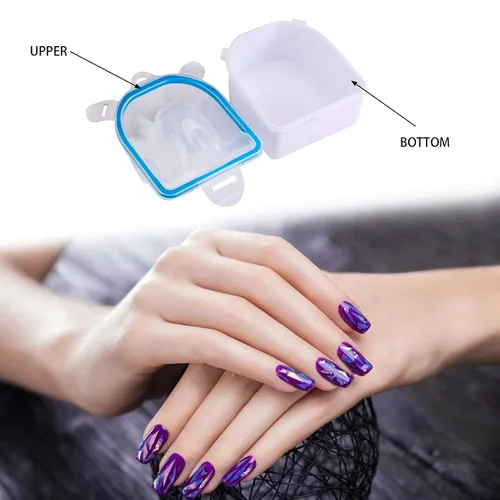 Vista 3 de Cuenco de remojo de uñas con herramienta removedor de uñas, 2 cuencos de remojo de uñas con pelador de cutículas, empujador de uñas para uñas