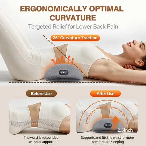 Vista 4 de 3-en-1 masajeador de espalda recargable inalámbrico almohada lumbar batería