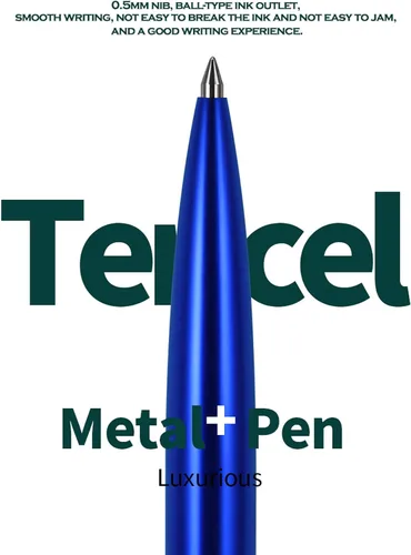 Vista 8 de DUNBONG Bolígrafo de Gel de Metal Negro, Bolígrafo de Tinta de Gel, Tinta Negra, Pluma de Tinta Retráctil de 0.5mm (Negro)