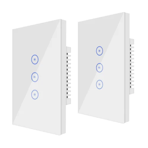Vista 10 de Jinvoo Interruptor de luz táctil inteligente WiFi de pared, control remoto para teléfono inteligente, compatible con iOS y Android, con Alexa Echo