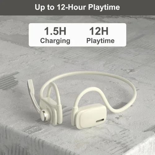 Vista 6 de Auriculares Bluetooth, auriculares inalámbricos Bluetooth V5.4 con micrófono de cancelación de ruido, 12 horas de reproducción, controlador