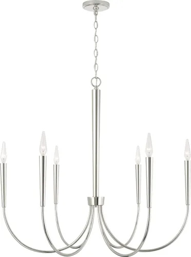 Vista 7 de Capital Lighting 445961MB Holden - Candelabro redondo moderno, 6 luces, 360 vatios totales, 31 pulgadas de alto x 33 pulgadas de ancho, negro mate