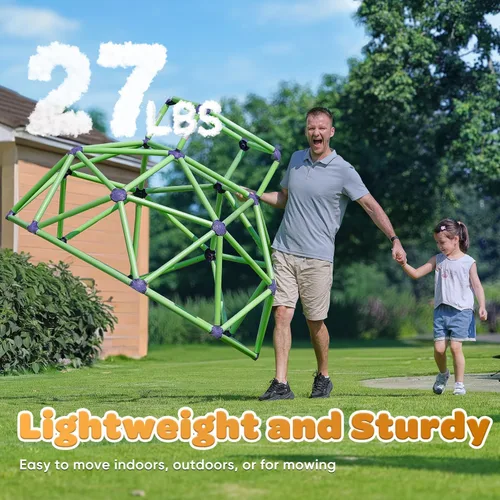 Vista 4 de Zupapa Monkey Bars Cúpula de Escalada con Hamaca - Gimnasio de la Jungla Resistente y Portátil con Hamaca para Niños, Conjunto de Juegos de Patio