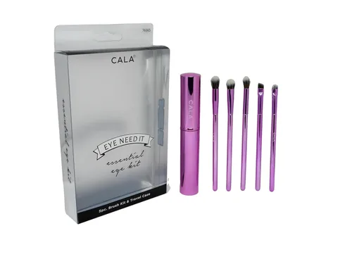 Vista 4 de Cala Juego de brochas esenciales de color rosa metálico, 5 unidades, 5