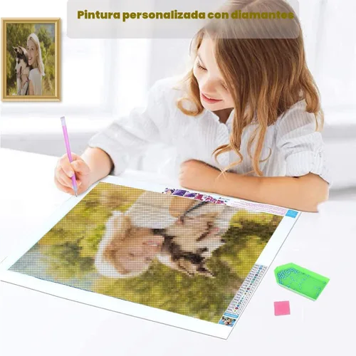Vista 6 de EGUEGU Kits de pintura artística de diamantes personalizados para adultos – Pintura de perforación personalizada 5D para hacer tu propia foto