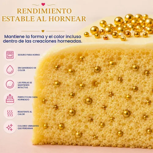 Vista 5 de Confect Gránulos Dorados de Perlas Gránulos Dorados para Decoración de Pasteles y Cupcakes y Celebración Paquete Surtido de 5 All That Glitters
